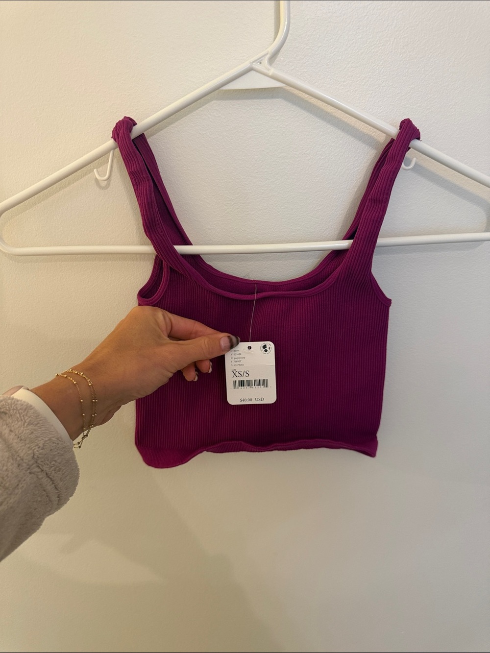 Free People Ribbed Scoop Crop Tank - Fuchsia
